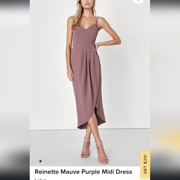Lulus Reinette Mauve Midi Dress - Picture 1 of 5
